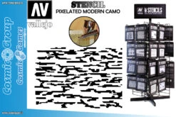 VALLEJO STENCIL STCAM004 PIXELATED MODERN CAMO