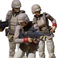 MEGAHOUSE MOBILE SUIT GUNDAM PACK 3 FIGURINES G.M.G. EARTH FEDERATION ARMY SOLDIERS 10 CM -Jouet Modèle Boutique x meho830563 c